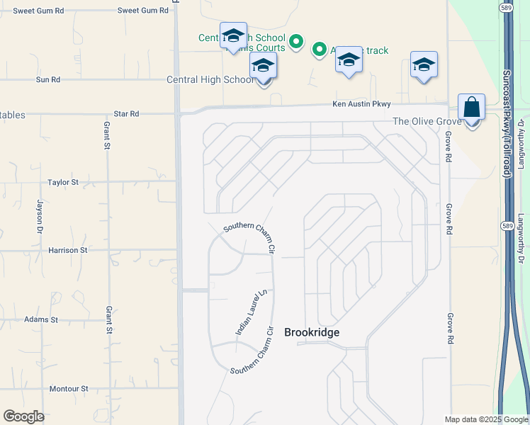 map of restaurants, bars, coffee shops, grocery stores, and more near 8761 Fetterbush Court in Brooksville