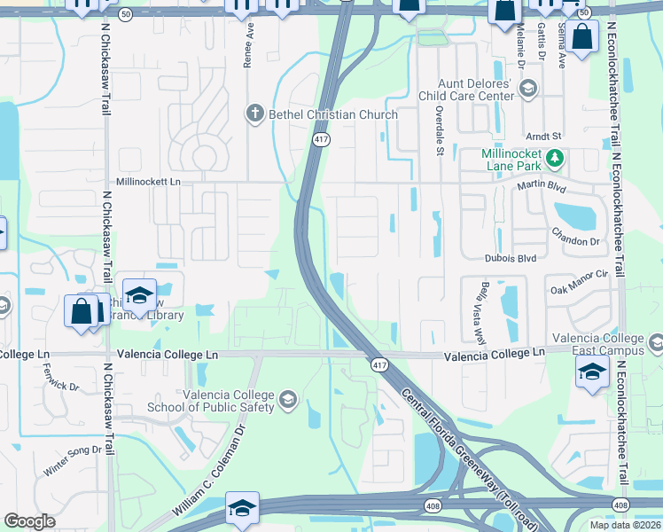 map of restaurants, bars, coffee shops, grocery stores, and more near 848 Old Tree Road in Orlando