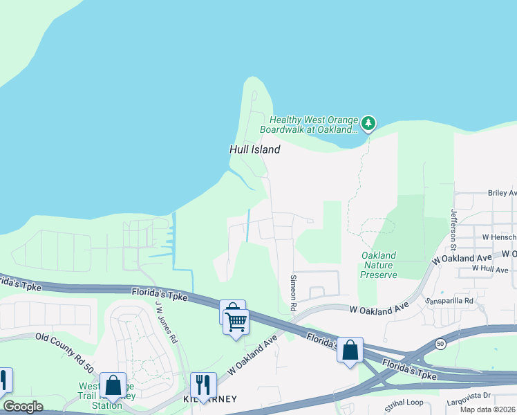 map of restaurants, bars, coffee shops, grocery stores, and more near 920 Hull Island Drive in Oakland