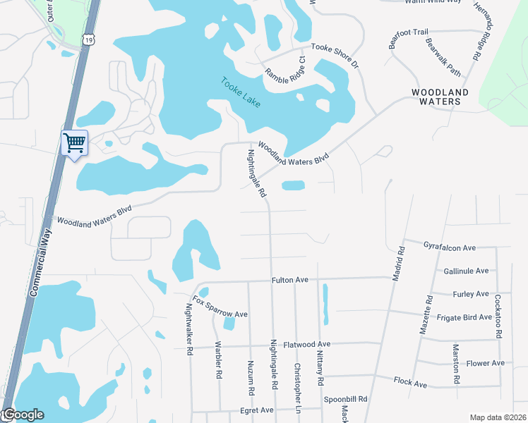 map of restaurants, bars, coffee shops, grocery stores, and more near 10389 Golden Avenue in Spring Hill