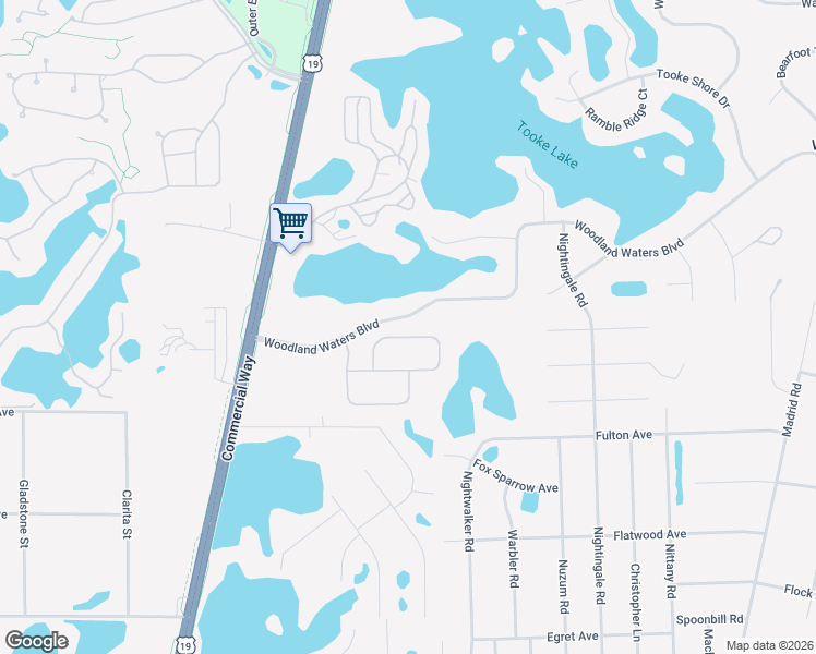 map of restaurants, bars, coffee shops, grocery stores, and more near 10288 Ridge Top Loop in Weeki Wachee
