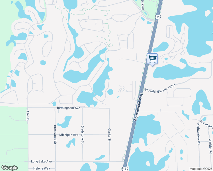 map of restaurants, bars, coffee shops, grocery stores, and more near 8934 Jericho Road in Weeki Wachee