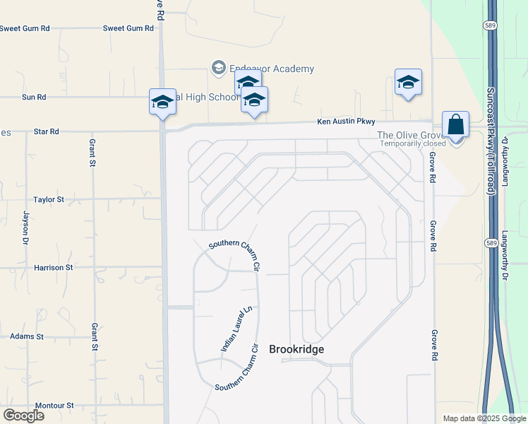 map of restaurants, bars, coffee shops, grocery stores, and more near 9140 Fontaine Drive in Brooksville