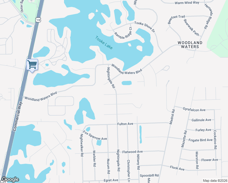 map of restaurants, bars, coffee shops, grocery stores, and more near 10389 Golden Avenue in Spring Hill