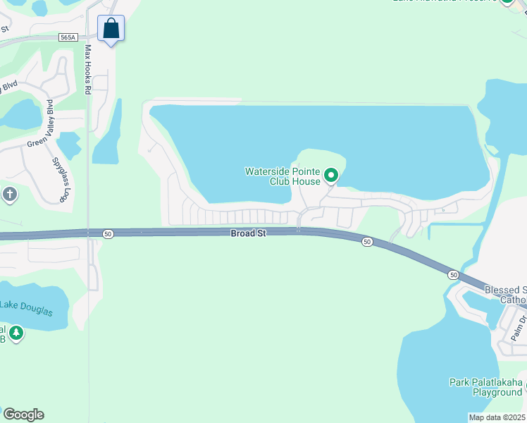 map of restaurants, bars, coffee shops, grocery stores, and more near 219 Blue Cypress Drive in Groveland