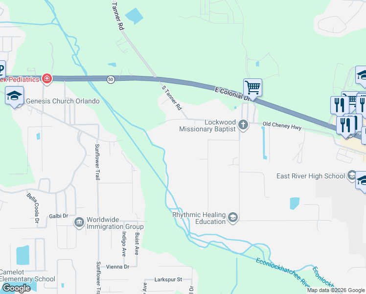 map of restaurants, bars, coffee shops, grocery stores, and more near 848 Hamilton Drive in Orlando