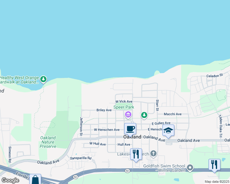 map of restaurants, bars, coffee shops, grocery stores, and more near 15 Speers Avenue in Oakland