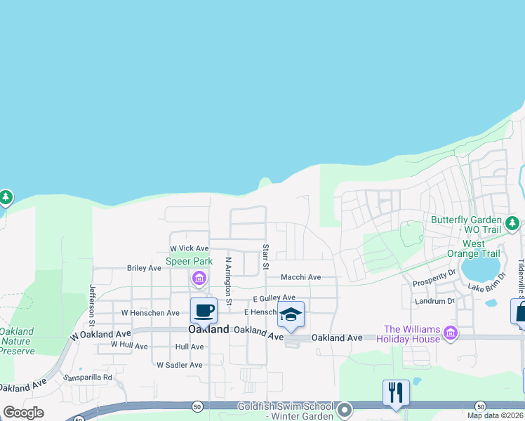 map of restaurants, bars, coffee shops, grocery stores, and more near 100 Millholland Street in Oakland