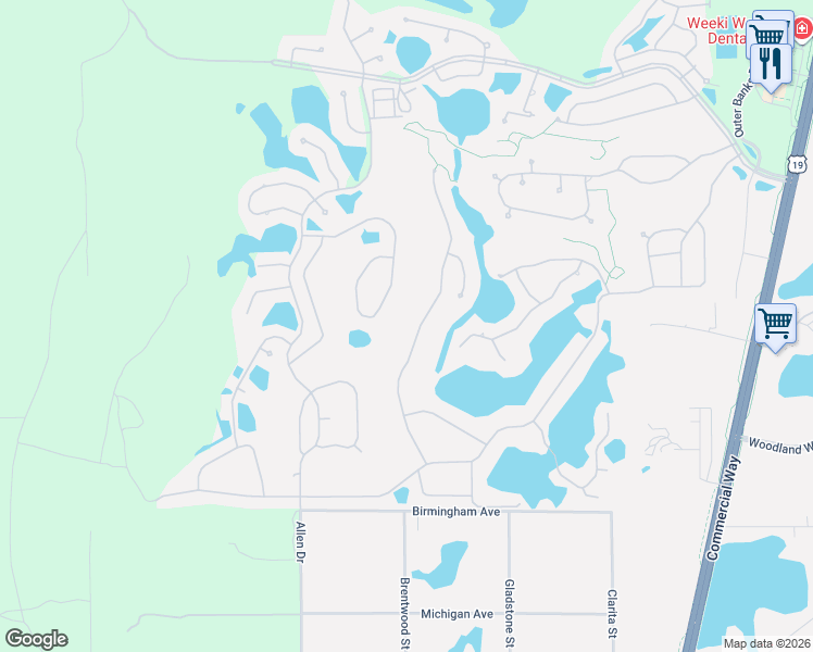 map of restaurants, bars, coffee shops, grocery stores, and more near 9183 Penelope Drive in Spring Hill