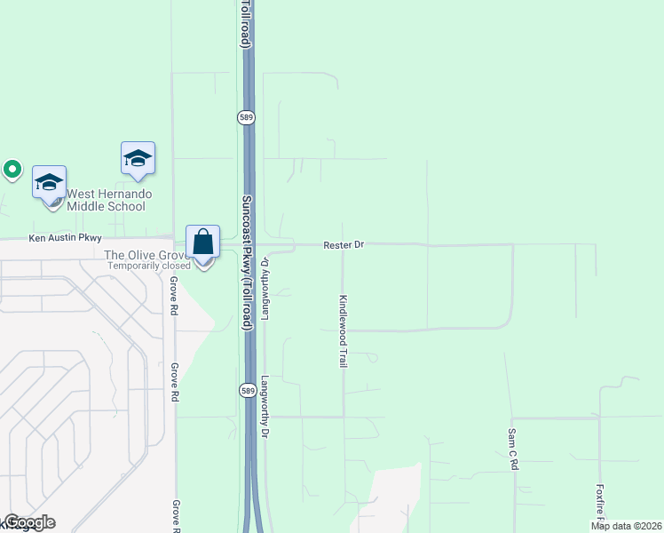 map of restaurants, bars, coffee shops, grocery stores, and more near 15212 Rester Drive in Brooksville