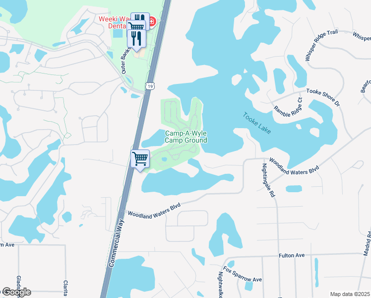 map of restaurants, bars, coffee shops, grocery stores, and more near 9362 Grizzly Bear Lane in Spring Hill