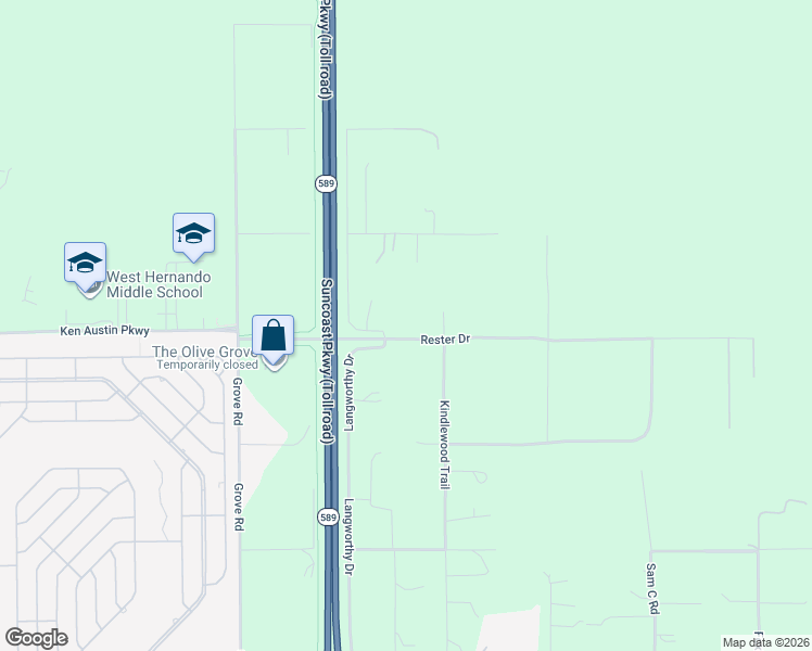 map of restaurants, bars, coffee shops, grocery stores, and more near 15276 Ganster Drive in Brooksville