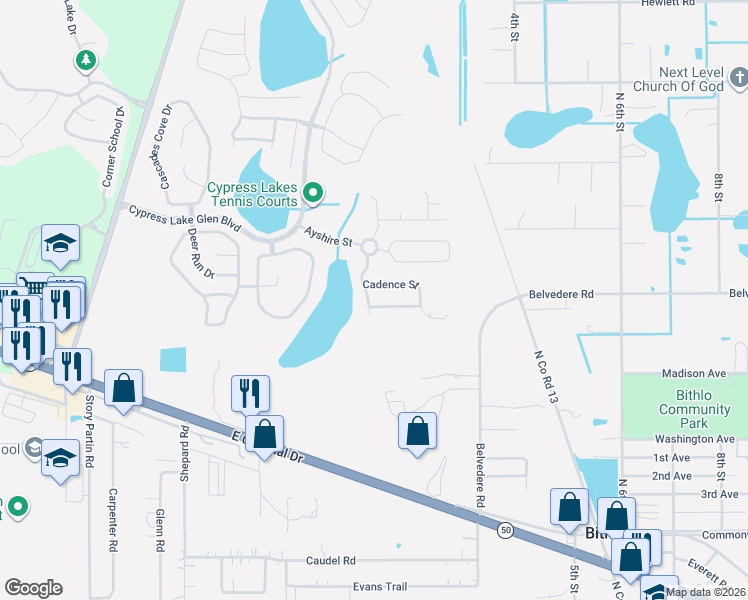 map of restaurants, bars, coffee shops, grocery stores, and more near 1320 Richmond Grand Avenue in Orlando