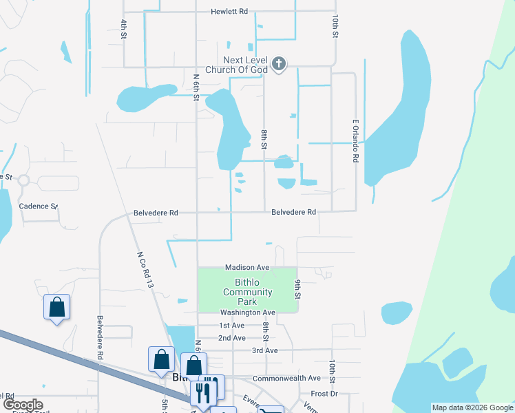 map of restaurants, bars, coffee shops, grocery stores, and more near 1520 8th Street in Orlando