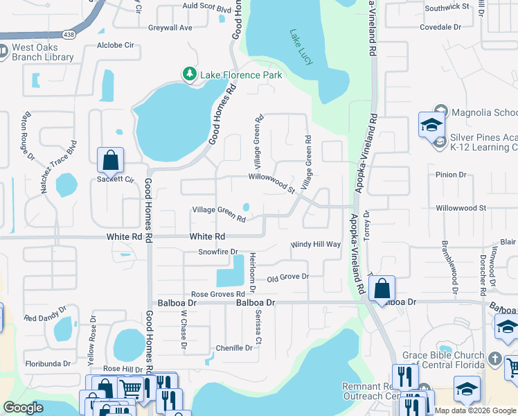 map of restaurants, bars, coffee shops, grocery stores, and more near 1610 Saint Lawrence Street in Orlando