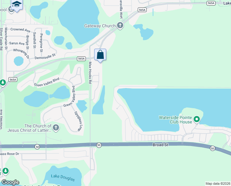 map of restaurants, bars, coffee shops, grocery stores, and more near 329 Blue Cypress Drive in Groveland