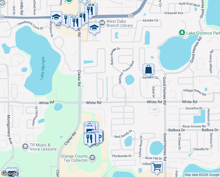 map of restaurants, bars, coffee shops, grocery stores, and more near 9180 Montevello Dr in Orlando