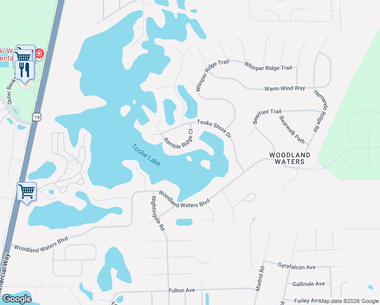 map of restaurants, bars, coffee shops, grocery stores, and more near 10460 Ramble Ridge Court in Spring Hill