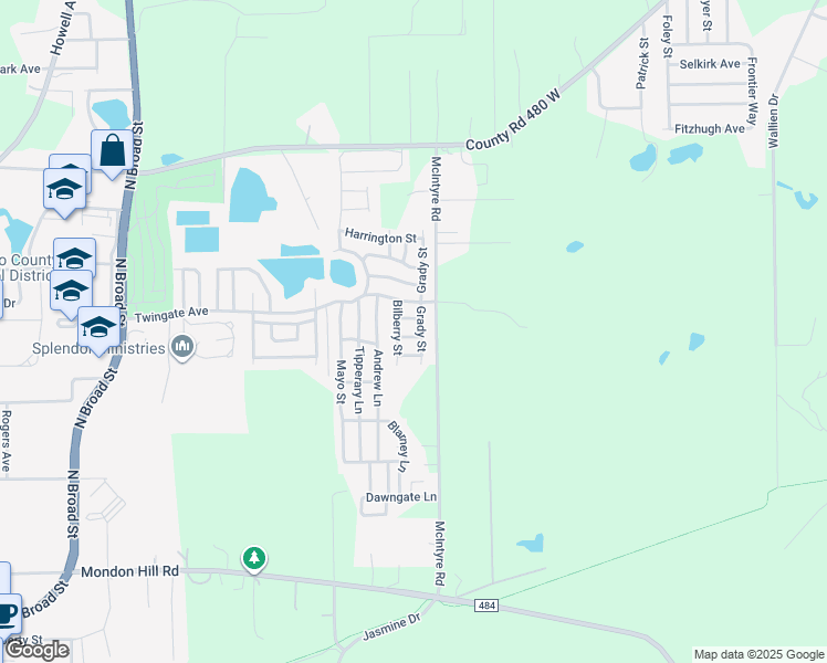 map of restaurants, bars, coffee shops, grocery stores, and more near 6129 Grady Street in Brooksville