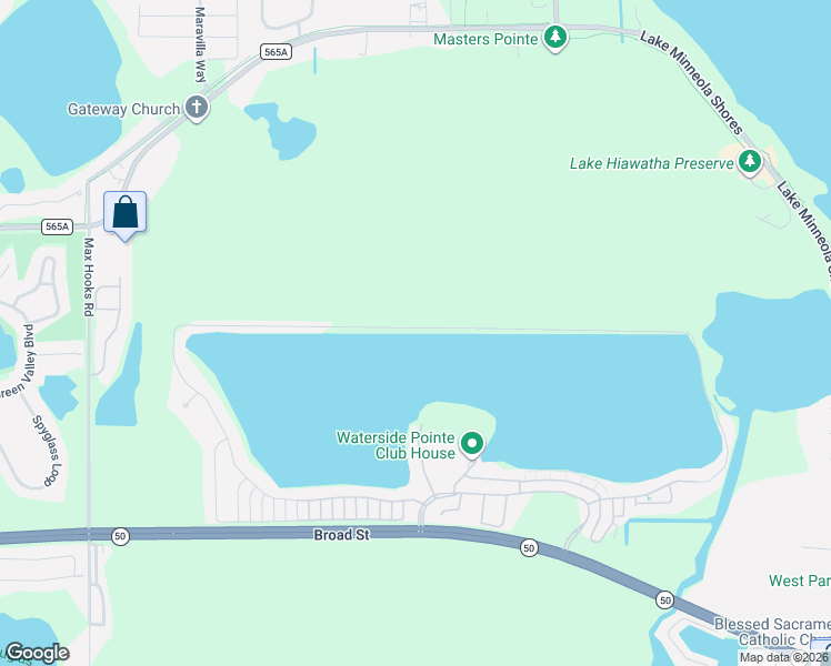 map of restaurants, bars, coffee shops, grocery stores, and more near 413 Blue Cypress Drive in Groveland