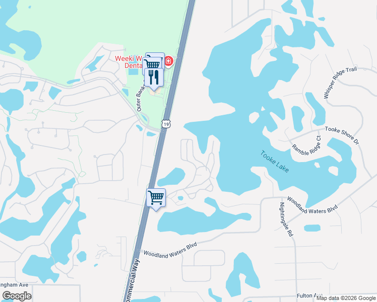 map of restaurants, bars, coffee shops, grocery stores, and more near 9534 Black Bear Drive in Spring Hill
