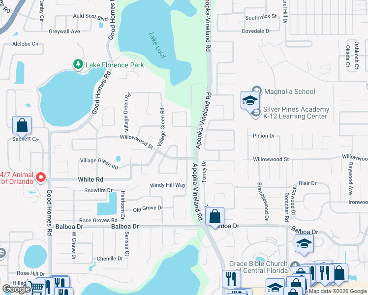 map of restaurants, bars, coffee shops, grocery stores, and more near 1620 Lamplighter Way in Orlando