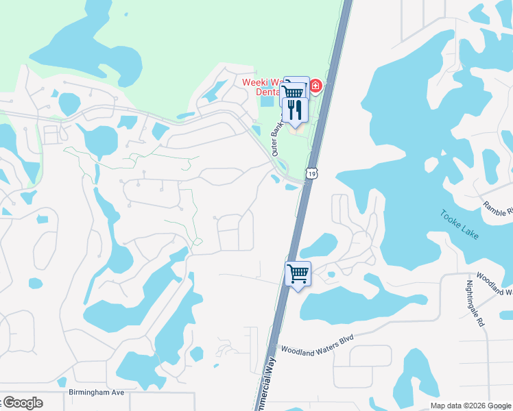 map of restaurants, bars, coffee shops, grocery stores, and more near 9408 New Orleans Drive in Weeki Wachee