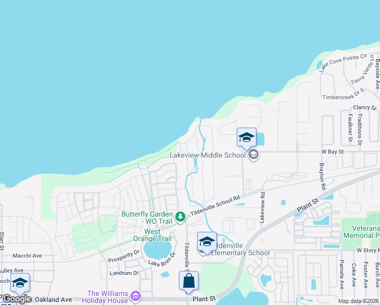 map of restaurants, bars, coffee shops, grocery stores, and more near 160 Desiree Aurora Street in Winter Garden