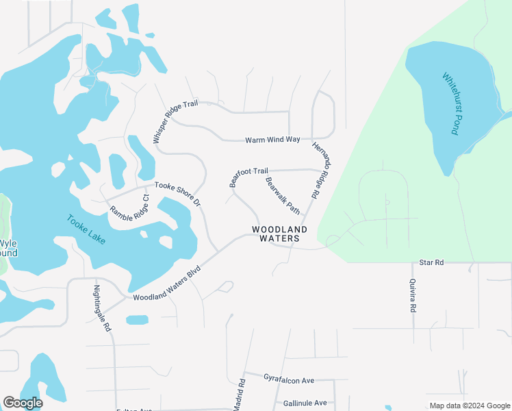 map of restaurants, bars, coffee shops, grocery stores, and more near 9400 Bearfoot Trail in Weeki Wachee