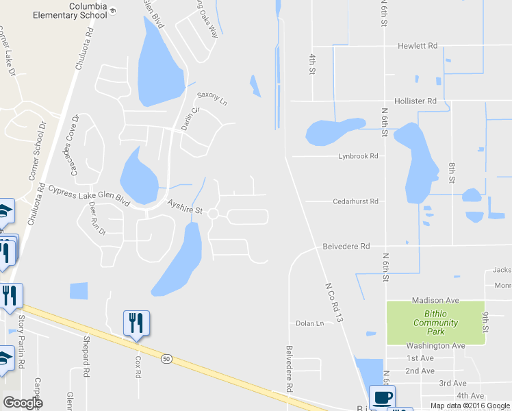 map of restaurants, bars, coffee shops, grocery stores, and more near 18208 Thornhill Grand Circle in Orlando
