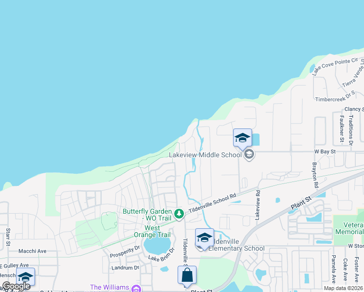 map of restaurants, bars, coffee shops, grocery stores, and more near 160 Desiree Aurora Street in Winter Garden
