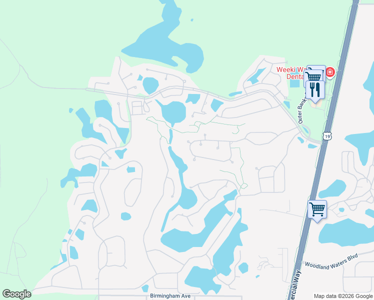 map of restaurants, bars, coffee shops, grocery stores, and more near 9445 Southern Belle Drive in Weeki Wachee