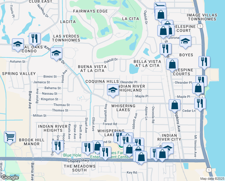map of restaurants, bars, coffee shops, grocery stores, and more near 850 Knox McRae Drive in Titusville