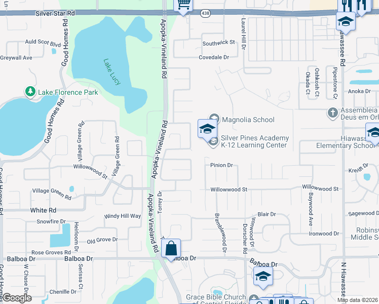 map of restaurants, bars, coffee shops, grocery stores, and more near 2049 Greystone Trail in Orlando