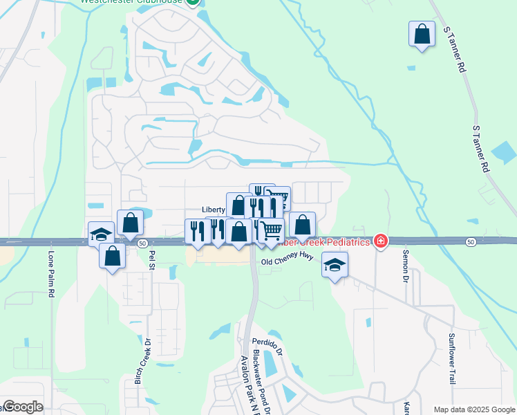 map of restaurants, bars, coffee shops, grocery stores, and more near 1905 Russober Court in Orlando