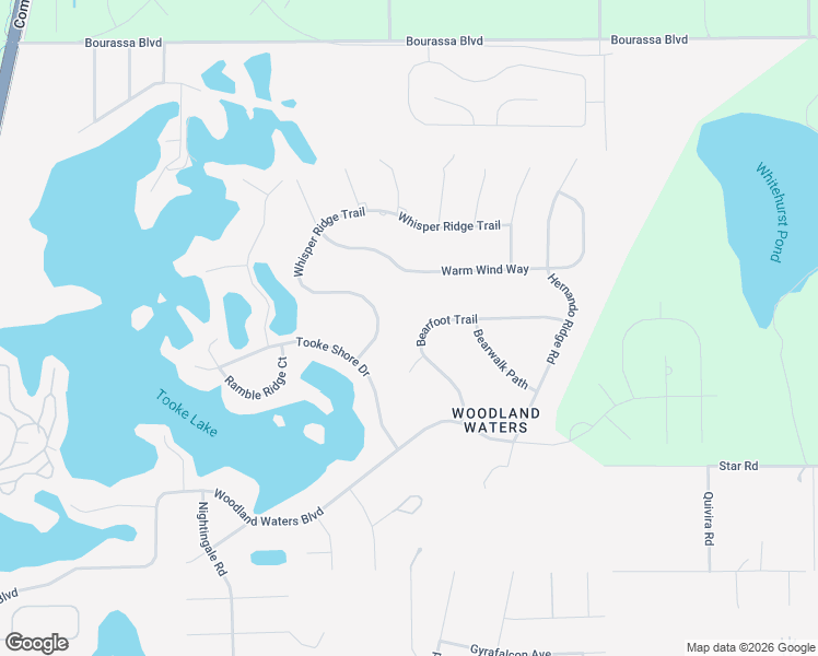 map of restaurants, bars, coffee shops, grocery stores, and more near 9475 Bearfoot Trail in Weeki Wachee