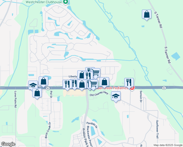 map of restaurants, bars, coffee shops, grocery stores, and more near 1905 Russober Court in Orlando