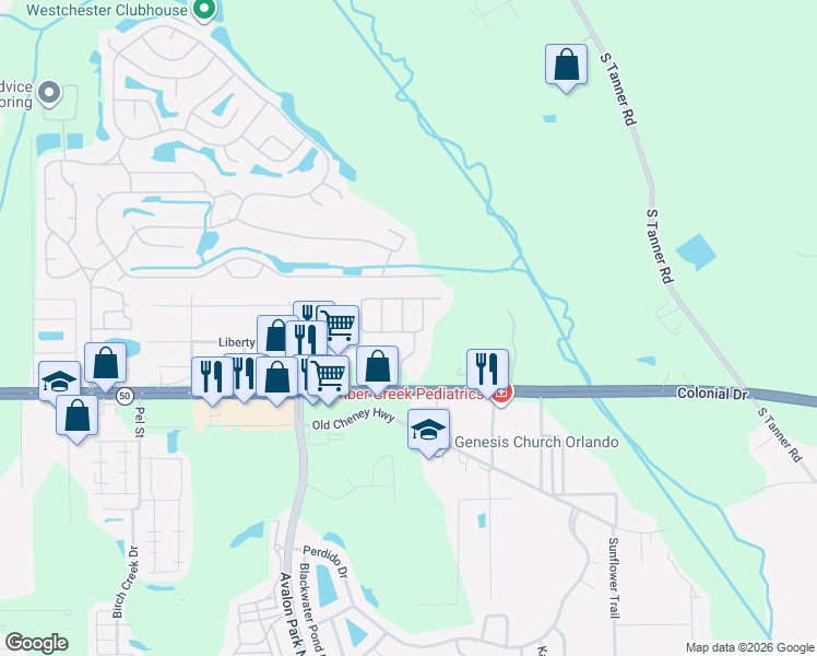 map of restaurants, bars, coffee shops, grocery stores, and more near 1963 Lady Elisabeth Avenue in Orlando