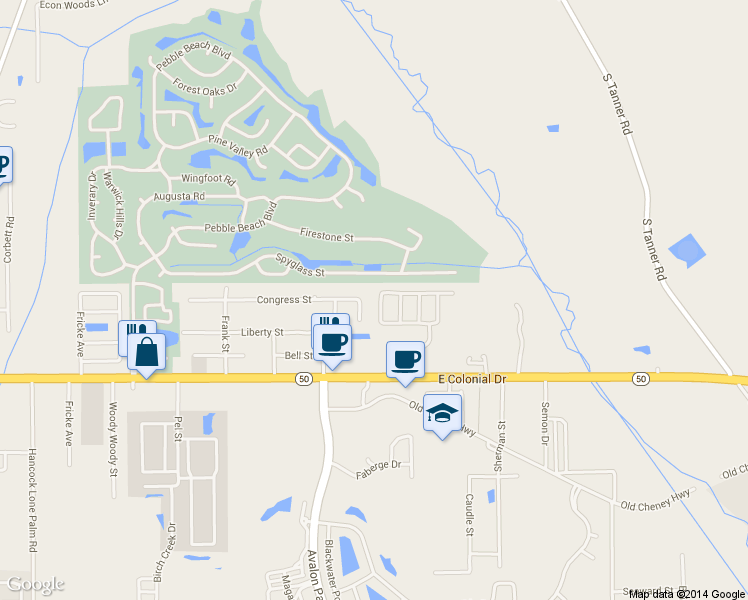 map of restaurants, bars, coffee shops, grocery stores, and more near 14844 Lady Victoria Boulevard in Orlando