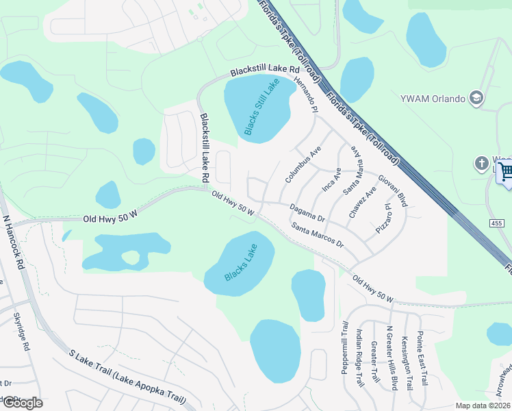 map of restaurants, bars, coffee shops, grocery stores, and more near 456 Dagama Drive in Clermont
