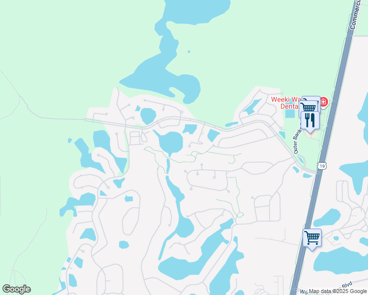 map of restaurants, bars, coffee shops, grocery stores, and more near 10033 12 Oaks Court in Spring Hill
