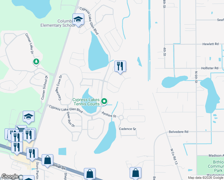 map of restaurants, bars, coffee shops, grocery stores, and more near 2219 Darlin Circle in Orlando