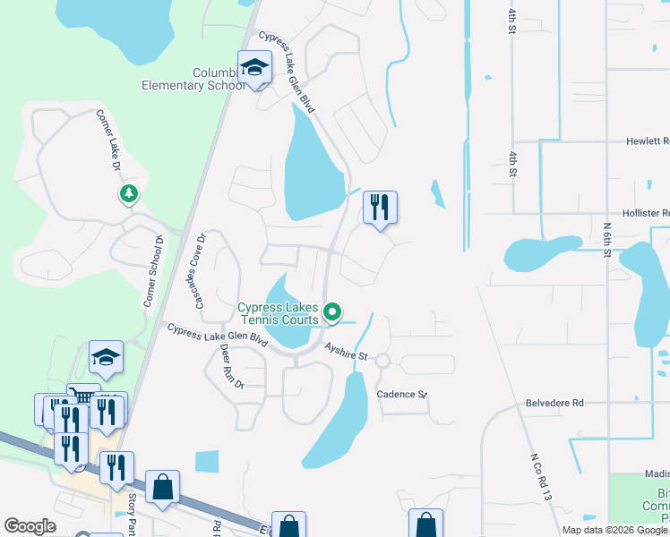 map of restaurants, bars, coffee shops, grocery stores, and more near 2242 Darlin Circle in Orlando