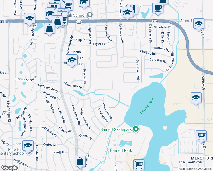 map of restaurants, bars, coffee shops, grocery stores, and more near 4840 Grovemont Place in Orlando