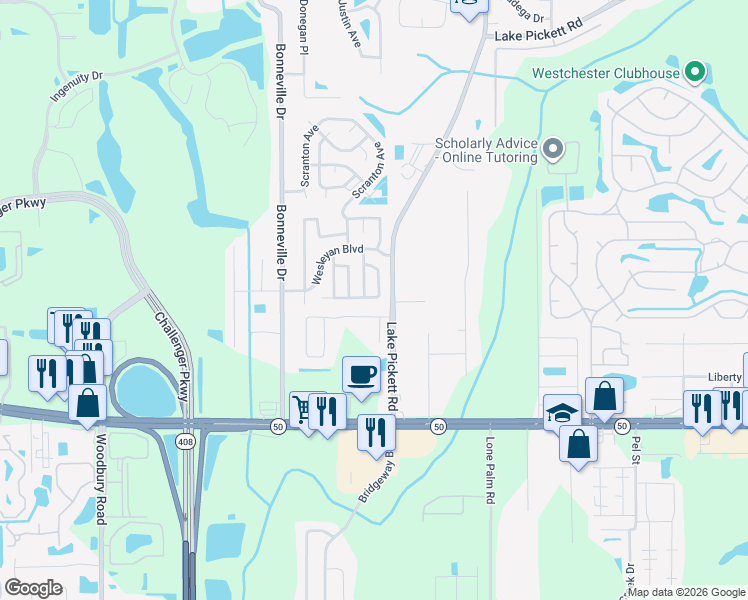 map of restaurants, bars, coffee shops, grocery stores, and more near 1813 La Crosse Avenue in Orlando