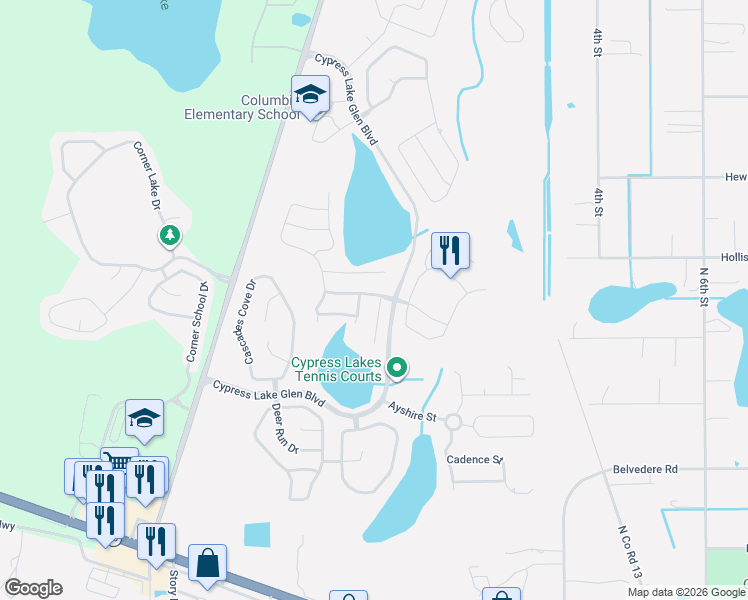 map of restaurants, bars, coffee shops, grocery stores, and more near 17865 Olive Oak Way in Orlando