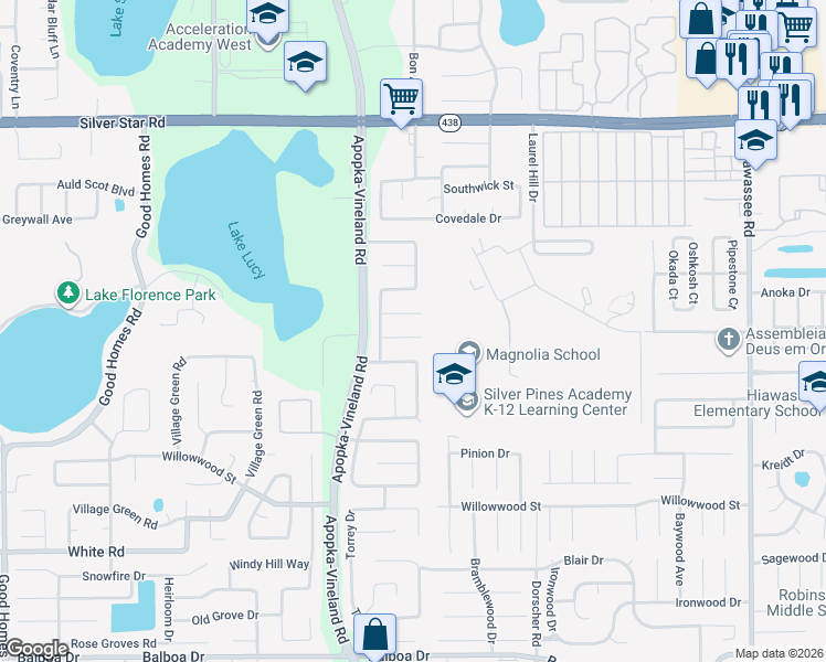 map of restaurants, bars, coffee shops, grocery stores, and more near 7713 Chaplin Lane in Orlando