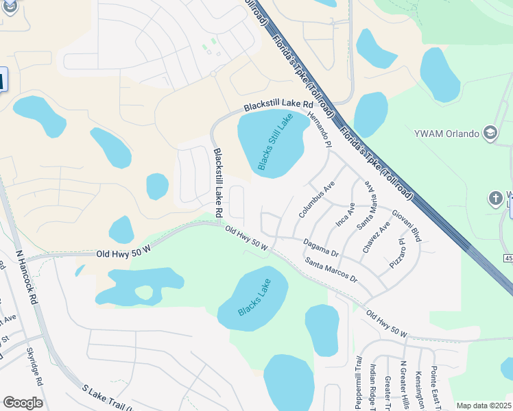 map of restaurants, bars, coffee shops, grocery stores, and more near 496 Dagama Drive in Clermont
