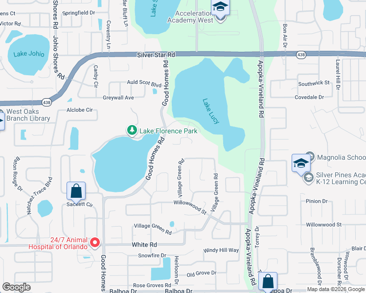 map of restaurants, bars, coffee shops, grocery stores, and more near 8432 Lainie Lane in Orlando