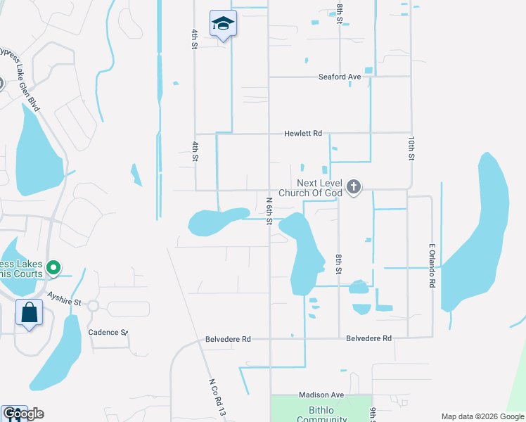 map of restaurants, bars, coffee shops, grocery stores, and more near 2038 North 6th Street in Orlando